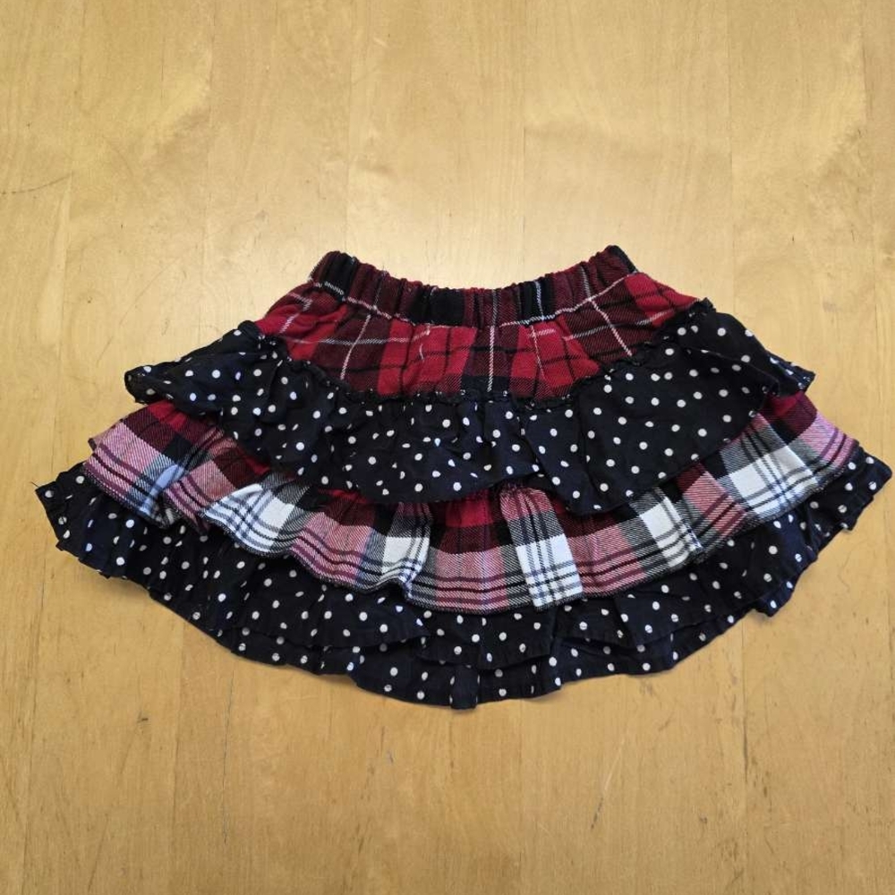 Children's Place Red & Black Ruffled Mini Skirt
